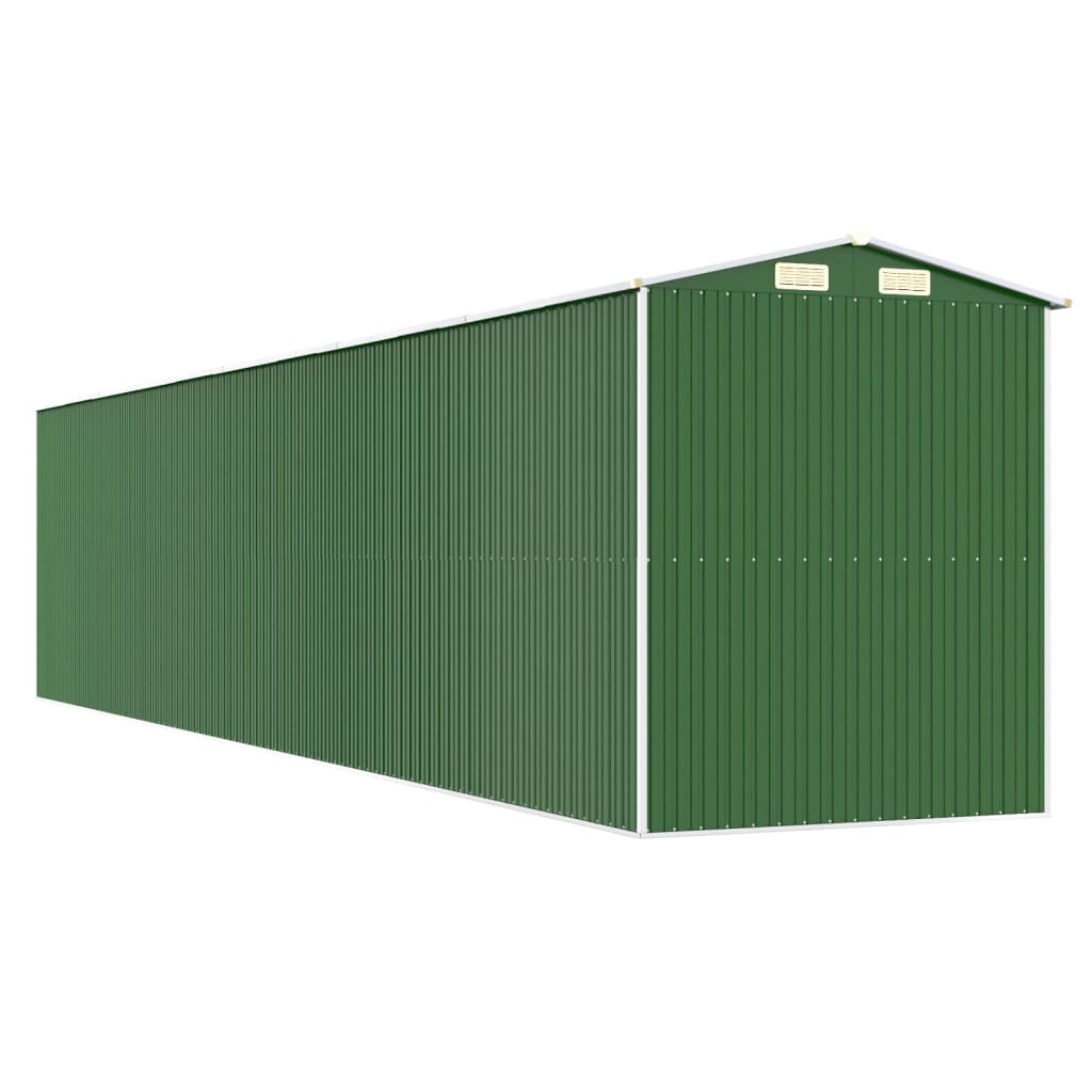 Garden Shed Green 192x938x223 cm Galvanised Steel