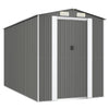 Garden Shed Light Grey 192x357x223 cm Galvanised Steel