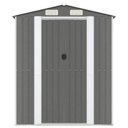 Garden Shed Light Grey 192x357x223 cm Galvanised Steel