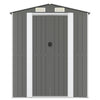 Garden Shed Light Grey 192x357x223 cm Galvanised Steel