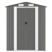 Garden Shed Light Grey 192x357x223 cm Galvanised Steel