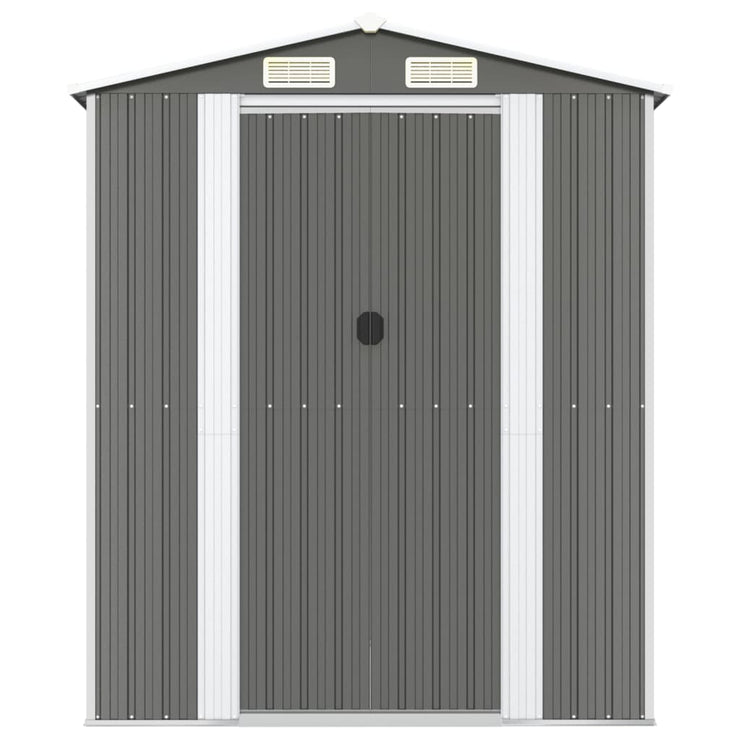 Garden Shed Light Grey 192x357x223 cm Galvanised Steel