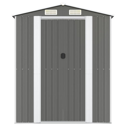 Garden Shed Light Grey 192x440x223 cm Galvanised Steel