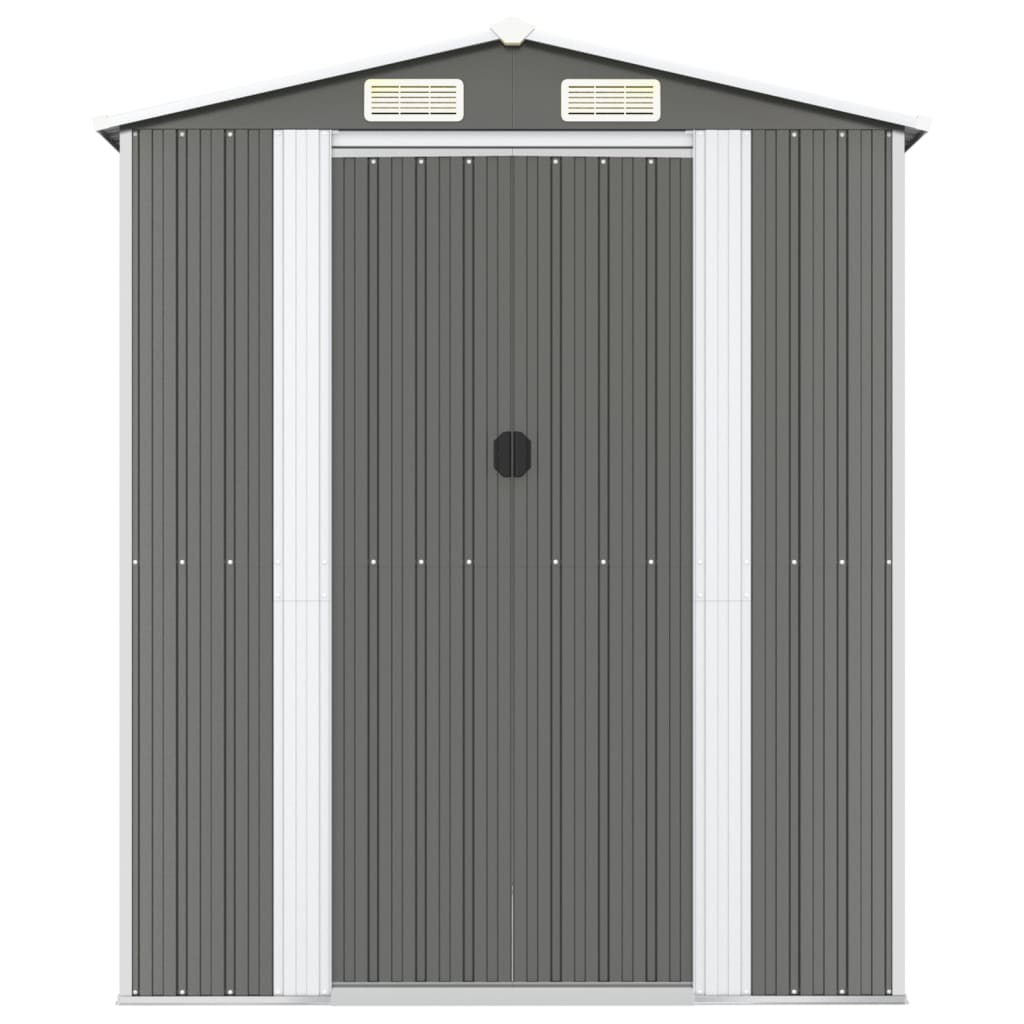 Garden Shed Light Grey 192x523x223 cm Galvanised Steel