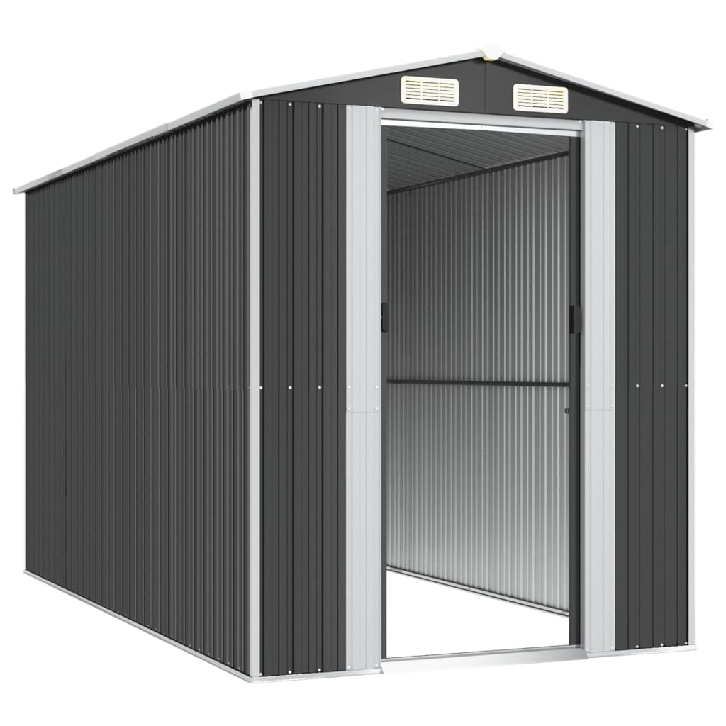 Garden Shed Anthracite 192x357x223 cm Galvanised Steel