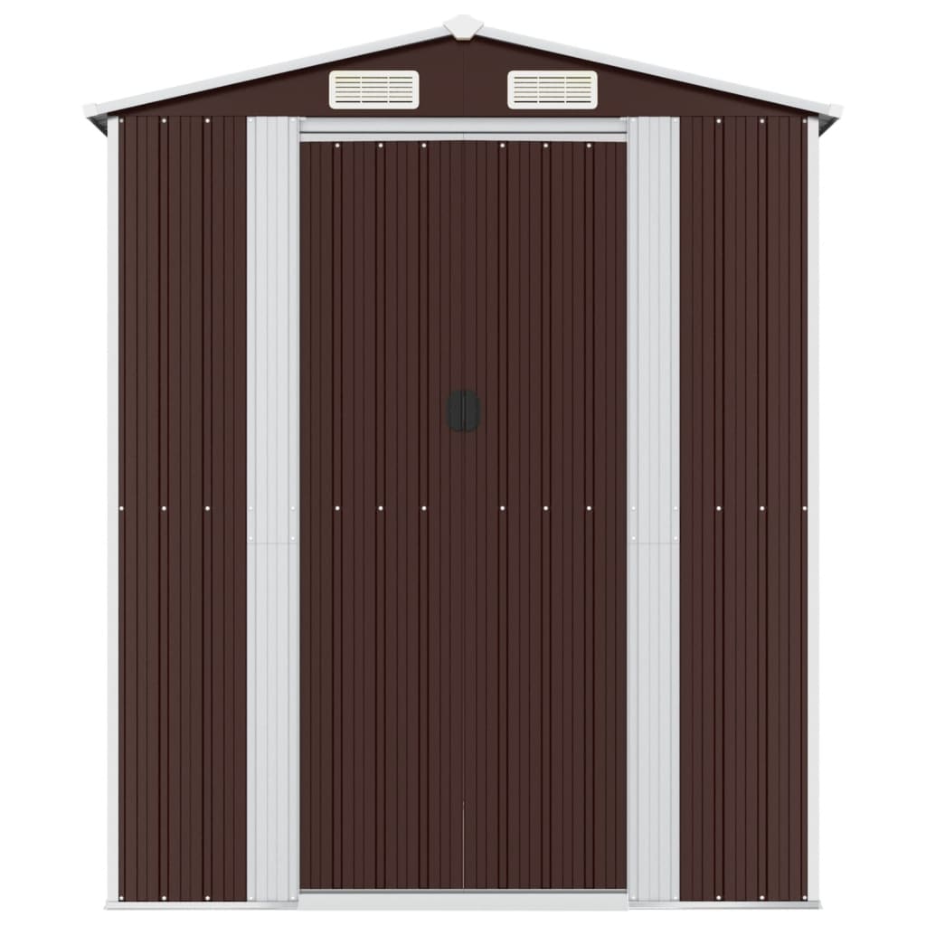 Garden Shed Dark Brown 192x191x223 cm Galvanised Steel