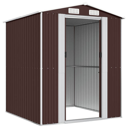 Garden Shed Dark Brown 192x191x223 cm Galvanised Steel