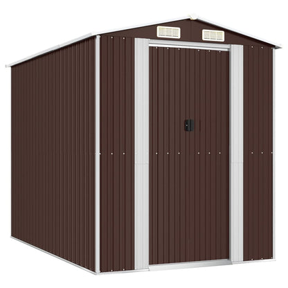 Garden Shed Dark Brown 192x274x223 cm Galvanised Steel