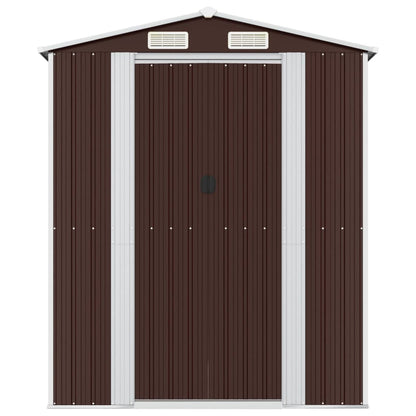 Garden Shed Dark Brown 192x689x223 cm Galvanised Steel