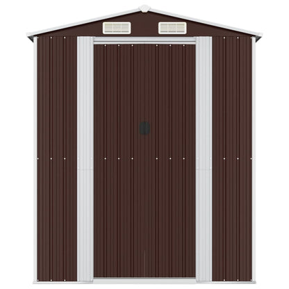 Garden Shed Dark Brown 192x772x223 cm Galvanised Steel