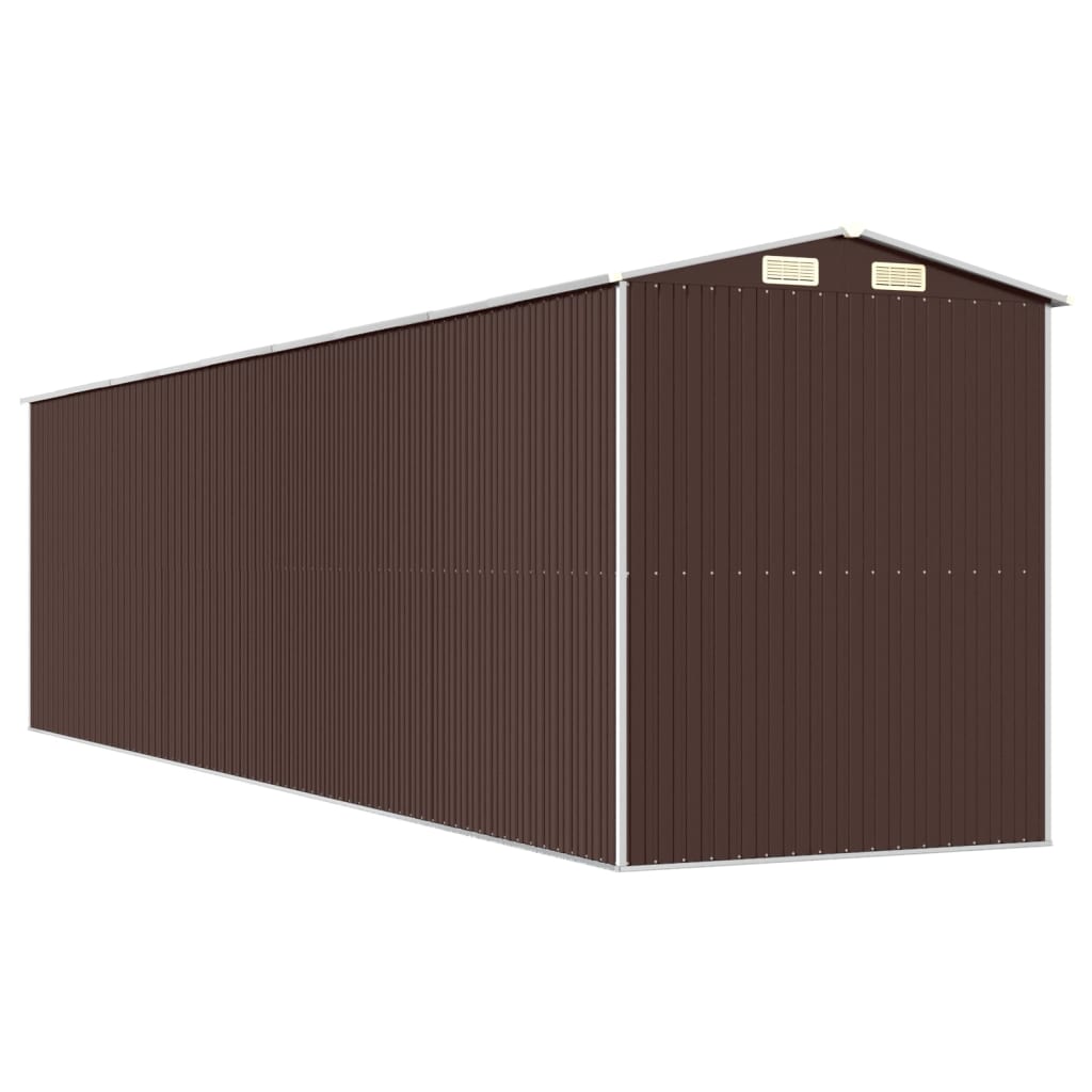 Garden Shed Dark Brown 192x772x223 cm Galvanised Steel