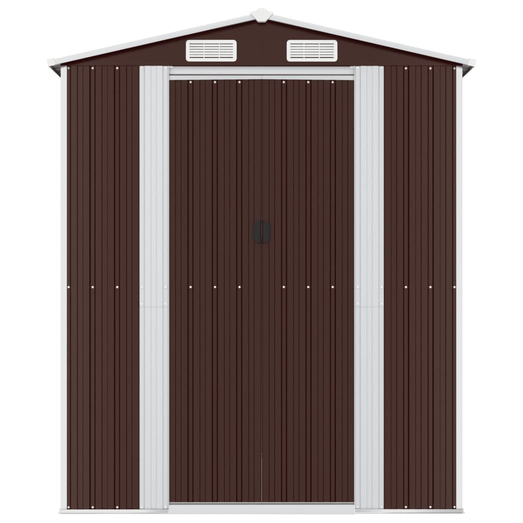 Garden Shed Dark Brown 192x855x223 cm Galvanised Steel