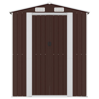 Garden Shed Dark Brown 192x855x223 cm Galvanised Steel