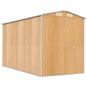 Garden Shed Light Brown 192x357x223 cm Galvanised Steel