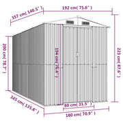 Garden Shed Light Brown 192x357x223 cm Galvanised Steel