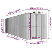 Garden Shed Light Brown 192x855x223 cm Galvanised Steel