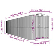 Garden Shed Light Brown 192x1021x223 cm Galvanised Steel