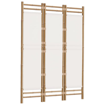Folding 3-Panel Room Divider 47.2" Bamboo and Canvas