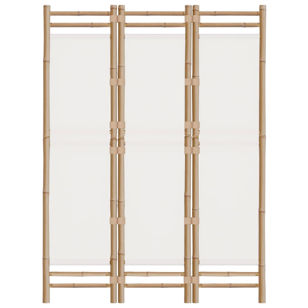 Folding 3-Panel Room Divider 47.2" Bamboo and Canvas