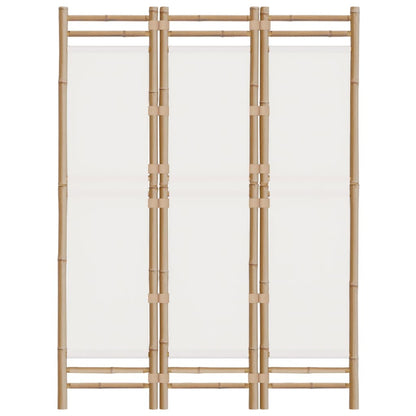 Folding 3-Panel Room Divider 47.2" Bamboo and Canvas