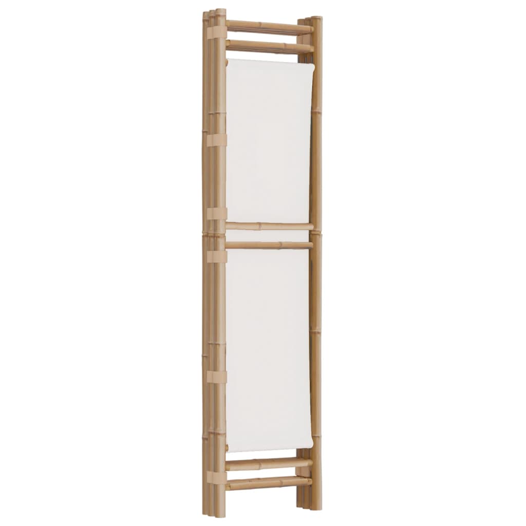 Folding 3-Panel Room Divider 47.2" Bamboo and Canvas