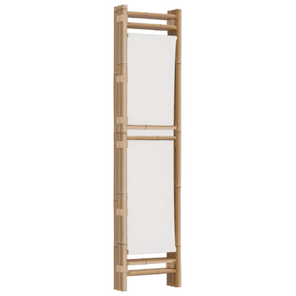 Folding 3-Panel Room Divider 47.2" Bamboo and Canvas