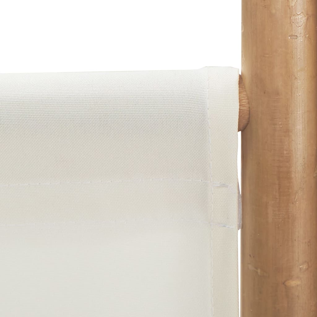 Folding 3-Panel Room Divider 47.2" Bamboo and Canvas