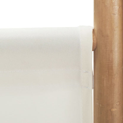 Folding 4-Panel Room Divider 63" Bamboo and Canvas
