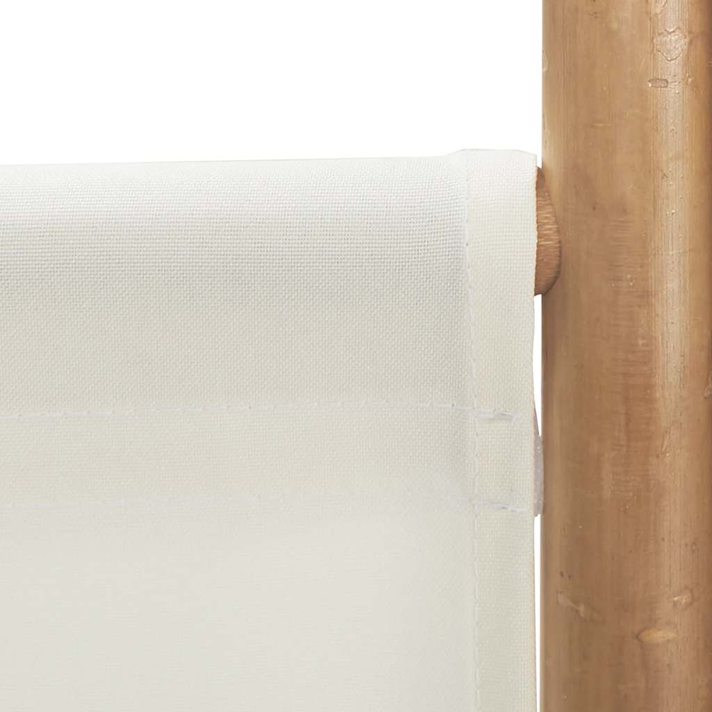 Folding 6-Panel Room Divider 94.5" Bamboo and Canvas