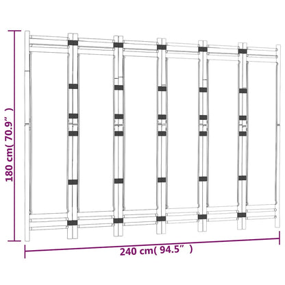 Folding 6-Panel Room Divider 94.5" Bamboo and Canvas