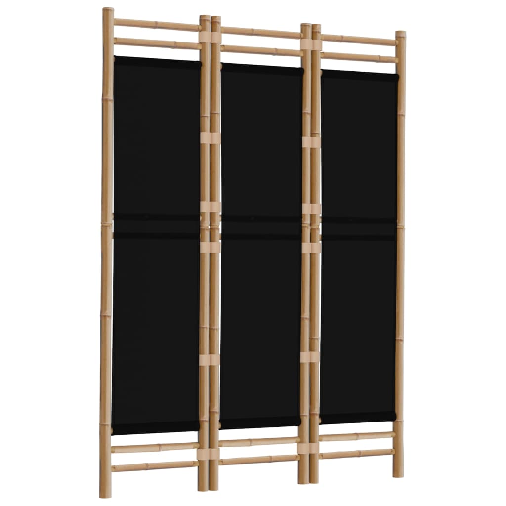 Folding 3-Panel Room Divider 47.2" Bamboo and Canvas