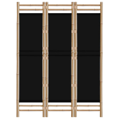 Folding 3-Panel Room Divider 47.2" Bamboo and Canvas