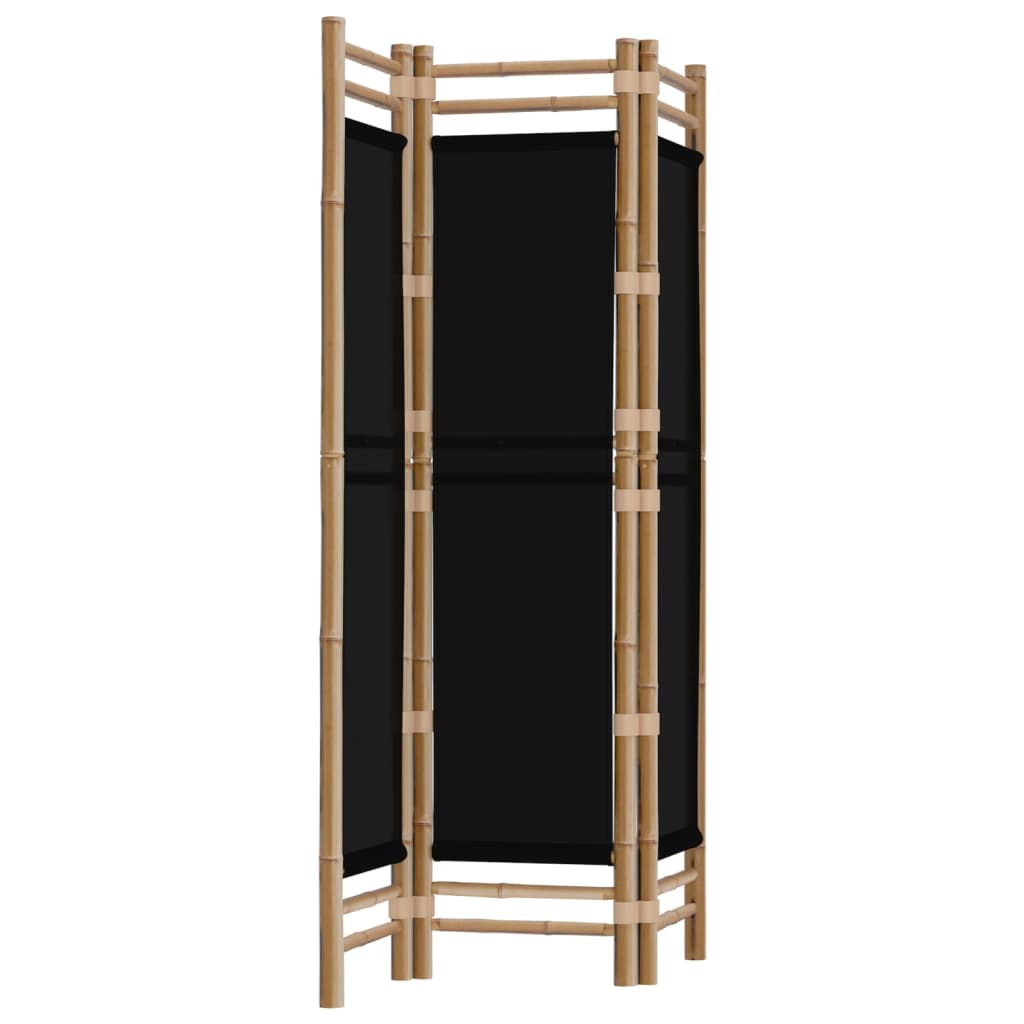 Folding 3-Panel Room Divider 47.2" Bamboo and Canvas