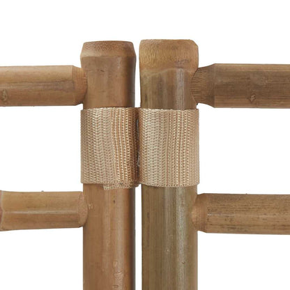 Folding 4-Panel Room Divider 63" Bamboo and Canvas