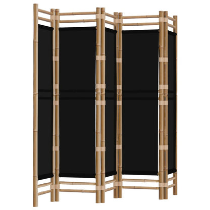 Folding 5-Panel Room Divider 78.7" Bamboo and Canvas