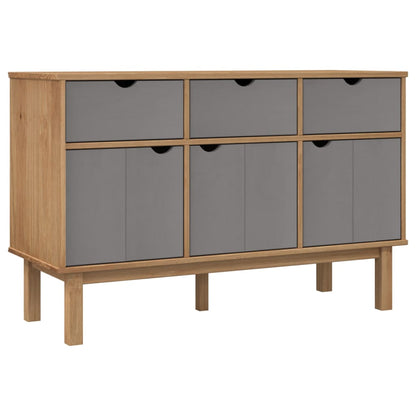 Sideboard OTTA Brown and Grey 114x43x73.5 cm Solid Wood Pine
