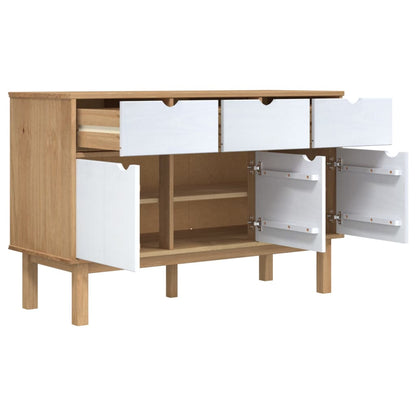 Sideboard OTTA Brown and White 114x43x73.5 cm Solid Wood Pine