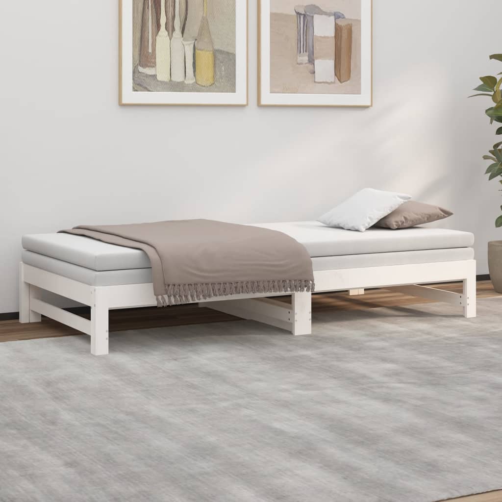 Day Bed | White | Solid pine wood | 2x | Expandable  | Day Bed