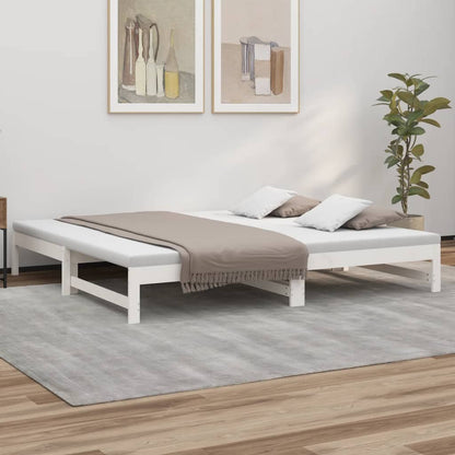 Day Bed | White | Solid pine wood | 2x | Expandable  | Day Bed