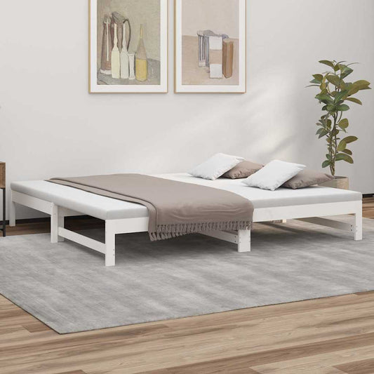Pull-out Day Bed without Mattress White 2x(100x200) cm