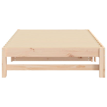 Day Bed | Natural Wood | Solid Pine Wood | Standard Double | Pull-Out