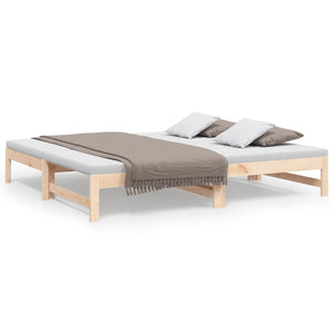 Pull-out Day Bed 2x(90x190) cm Solid Wood Pine
