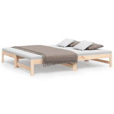 Pull-out Day Bed 2x(90x190) cm Solid Wood Pine