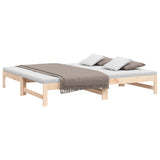 Pull-out Day Bed 2x(90x190) cm Solid Wood Pine