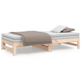 Pull-out Day Bed 2x(90x190) cm Solid Wood Pine