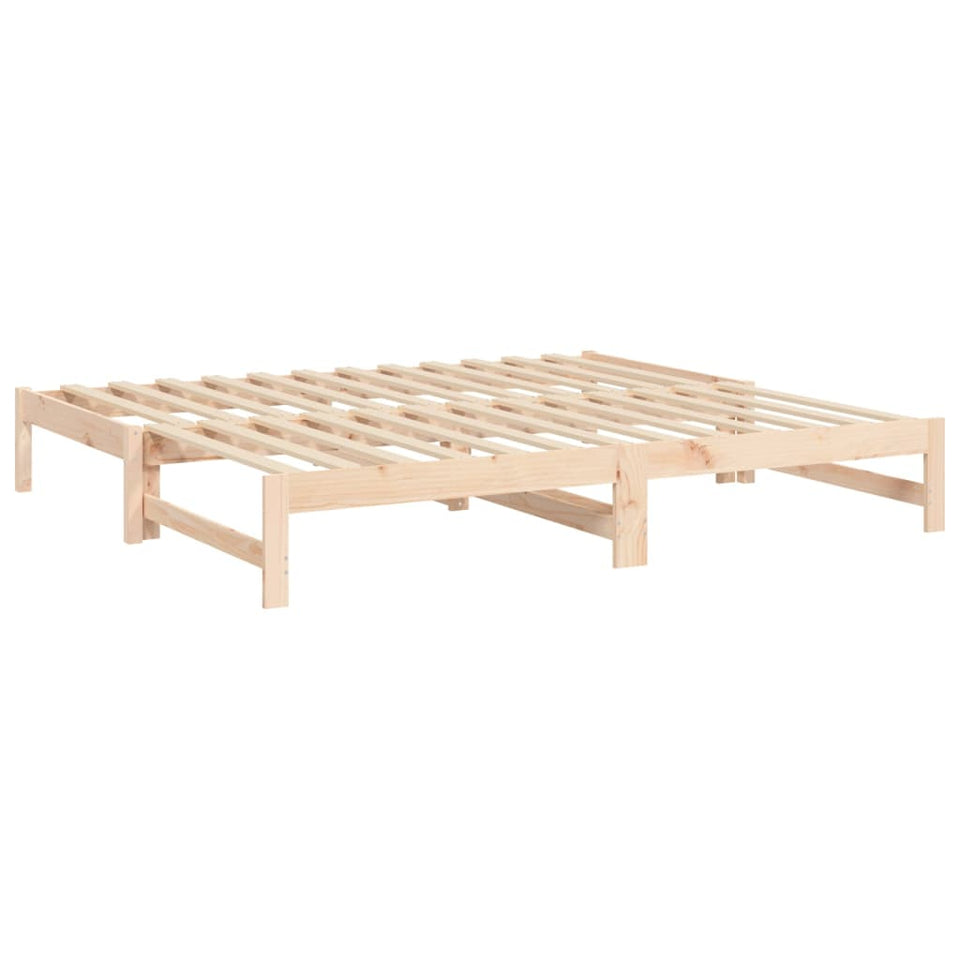 Pull-out Day Bed 2x(90x190) cm Solid Wood Pine