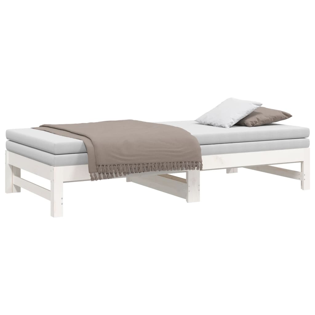 Day Bed | White | Solid pinewood | 2x | Extendable | Day Bed