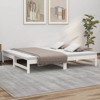 Day Bed | White | Solid pinewood | 2x | Extendable | Day Bed
