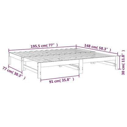 Day Bed | Natural Pine | Solid pinewood | 75 x 190 cm