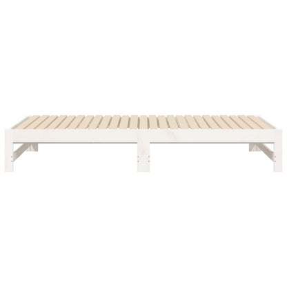 Day Bed | White | Solid pine wood | Double | Extendable | Day Bed